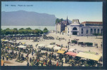 Vevey, Place Du Marché, Animée, Chevaux, - Markets