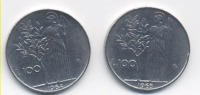 ITALIA MONETE DA 100 LIRE MINERVA 1°  1963 E 1964 - 100 Lire