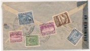 VOLCANOS - VOLCAN - + TELEGRAPH  - VF ECUADOR 1945 CENSORED PROFUSE FRANKING COVER (6 Stamps)  From GUAYAQUIL To NY - Vulkane