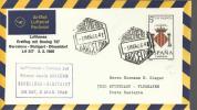 CC PRIMER VUELO  BARCELONA STUTTGART 1966 MAT HEXAGONAL CORREO AEREO Y MARCA DEL VUELO AL DORSO MAT AEROPUERTO STUTTGART - Storia Postale