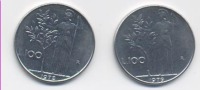 ITALIA MONETE DA 100 LIRE MINERVA 1°  1978 E 1979 - 100 Liras