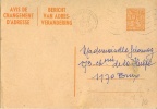 Belgique Avis De Changement D'adresse N° 26 I FN Obl. - Adreswijziging