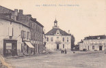 RISCLE PLACE DE L HOTEL DE VILLE Editeur Gautreau  Reste D Album Ancien Coin Bas Gauche Collé - Riscle