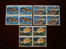 GREECE 1981 SHELLS,FISHES & BUTTERFLIES THREE Value In BLOCKS Of FOUR Used.. - Gebraucht