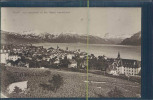 Pully, Vue Générale Et Les Alpes Vaudoises, Lac Léman, (Le Trait En Travers De La Carte Est Un Défaut Du Scanner) - Pully