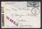 United States Airmail RICHMOND 1941 Cover Via "Clipper" Shipsmail British P.C. 90 & German Censor Labels - 2c. 1941-1960 Lettres