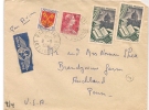 FRANCE - 1956 Type Marianne De Muller -  On COVER From LOT Et GARONNE  To USA - # 1011 + # 971 X2 + # 1047 - 1955-1961 Maríanne De Muller