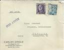 BARCELONA CC CON MAT HEXAGONAL CORREO AEREO 1949 SELLOS FRANCO - Covers & Documents