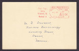 Canada McGILL UNIVERSITY Montreal Meter Stamp 1967 Cancel Card To AARHUS Denmark (2 Scans) - Storia Postale