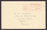 Canada McGILL UNIVERSITY Montreal Meter Stamp 1967 Cancel Card To AARHUS Denmark (2 Scans) - Cartas & Documentos