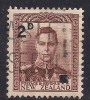 NEW ZEALAND 1941 KGV1 2d SURCHARGED ON 1 1/2d PURPLE BROWN USED STAMP SG 629.(665 ) - Usados