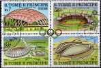 Olympia-Stadion In Mexiko-City Thomas/Prinzeninsel 637/0 4-Block O 12€ Moskau 1980 Sport Bloc Olympic Sheet Of Sao Tome - Verano 1968: México