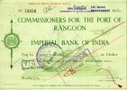 Commissioners For The Port Of Rangoon - Imperial Bank Of India - BURMA 1951 ! - Myanmar (Birma 1948-...)