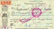 Corporation Of Rangoon - Imperial Bank Of India, BURMA 1952, With Stamp! - Myanmar (Birmanie 1948-...)