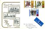 1971  General Anniversaries  York Minster, Rugby School, Cenotaph  Cotswold Cover  London Cancel - 1952-1971 Dezimalausgaben (Vorläufer)