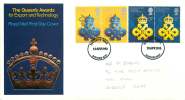 1990  Queen's Awards For Export And Technology   RM FDC Dartford FDI Cancel - 1981-1990 Em. Décimales