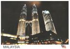 CPM MALAYSIA MALAISIE KUALA LUMPUR PETRONAS TWIN TOWERS 452 M. BY NIGHT - Malesia