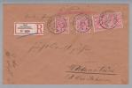 Heimat De BW Hall (Schwaben) 1893-10-20 R-Brief 4x10Pf. Nach Wildenstein - Cartas & Documentos