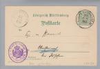 Heimat De BW Wolfershausen 1900-08-22 Dienst-GS Nach Obersteinach - Entiers Postaux