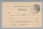 Heimat De BW Bahnpost K.Württ. 1900-11-07 O#77 L213 Va Nach Stuttgart - Interi Postali