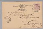 Heimat De BW Vaihingen 1876-07-05 Auf GS Nach Stuttgart - Interi Postali