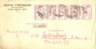 Brazil 1949 Cover From Sao Paulo To Germany Franked With 5 Stamps Campaign Of Adult Education - Lettres & Documents