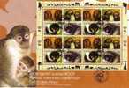 FDC Nations Unies ONU - SINGE 16 Timbres - Singes Menacés D´extinction - MONKEY UNO First Day Cover - AFFE - Affen