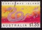 2001 - Christmas Island Year Of The SNAKE $1.35 Stamp FU - Christmaseiland