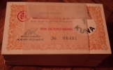 UNC MONEY COUPON FOR HOT MEAL IN COMPANY Litokarton - 1 KN (bunch Of 100 Coupons) , Osijek, Croatia - Croazia