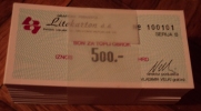 UNC MONEY COUPON FOR HOT MEAL IN COMPANY Litokarton - 500 HRD (bunch Of 100 Coupons) , Osijek, Croatia - Kroatien