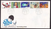 Great Britain 1982 Souvenir Cover Complete Christmas Issue Childrens Drawings - Brieven En Documenten