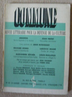 Commune N° 53 Janvier 1938 - Revue Littéraire - Auteurs Français