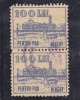 ORADEA CITY, TAX STAMP FOR BRIDGE 1945 STAMPS 100 LEI  IN PAIR, VERY RARE! ROMANIA. - Fiscaux