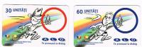 ROMANIA  - ALO  (GSM RECHARGE) -  OLYMPICS CARICATURES: RUNNING  (LOT OF 2 DIFFERENT)    - USED  -  RIF. 3326 - Olympic Games