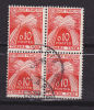 N° 91 0.10 TIMBRE TAXE TYPE GERBE LEGENDE REPUBLIQUE FRANCAISE  BLOC DE 4 OBL - 1960-.... Usados