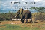 S.Tomé E Principe 1996.Greenpeace 25 Aniversario.MNH**.Elephant.Elefante.Elephants.Elefantes.Olifant.Olifanten.Wild Life - Eléphants