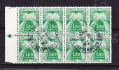 N° 94 1.00 GERBES TAXE LEGENDE REPUBLIQUE FRANCAISE BLOC DE 8 OBL - 1960-.... Gebraucht