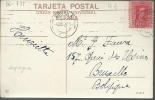 SEVILLA POSTAL CON MAT 1927 UN FECHADOR HACIA ARRIBA Y OTRO HACIA ABAJO SELLO ALFONSO XIII VAQUER TP PATIO DE BANDERAS P - Lettres & Documents