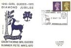 59155)Lettera F.D.C. Inglese Girl Guide Diamond Jubilee Con Con Due Valori Più Annullo 2 Maggio 1970 - 1952-1971 Em. Prédécimales