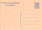 Belgique Carte Avis Changement D'adresse N° 21 III F ** - Avis Changement Adresse