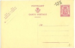 Belgique Cartes Postales Surchargées "-10%" N° 11 II NF ** - Cartoline 1934-1951