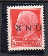 1944 Repubblica Sociale GNR N. 478a Sovrastampa Capovolta Integro MNH** Sassone 120 € - Neufs