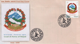 NEPAL COAT Of ARMS 2008 FDC NEPAL - Briefe U. Dokumente