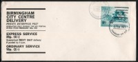 GREAT BRITAIN GB 1971 STRIKE BIRMINGHAM CITY CENTRAL DELIVERY SET OF 2 FDCS 10/2/71 BLACK CACHET Horses Stagecoaches - Kutschen