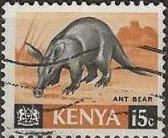 KENYA 1966 Animals - 15c. Aardvark (Ant Bear) FU - Kenya (1963-...)