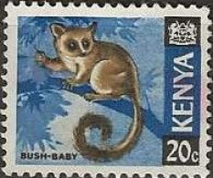 KENYA 1966 Animals - 20c. Lesser Bushbaby FU - Kenya (1963-...)