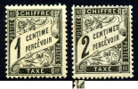 Portomarken Timbre Taxe: Mi.N°, Maury, Yvert N°  10+11 * Mit Falz Avec Charnier, 1 + 2 Centime - 1859-1959 Neufs