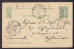 Lixembourg (Uprated) Postal Stationery Ganzsache Entier ECTERNACH 1898 To Denmark (2 Scans) - Postwaardestukken