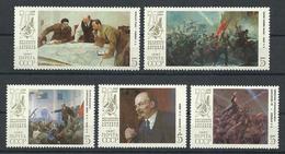 USSR Russia 1987 ART Paintings Lenin Famous People Painting Soviet October Revolution 70th Anniv Stamps MNH Mi 5748-52 - Lenin