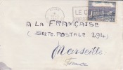 BOUAR - OUBANGUI - CHARI - 1957 - COLONIES FRANCAISES - FLAMME - LETTRE - MARCOPHILIE - Autres & Non Classés